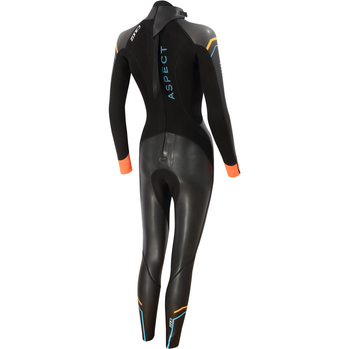 2022 Zone3 Mujer Aspect 3/2mm Breaststroke Open Water Swimming Neopreno WS21WAP - Black / Blue / Orange